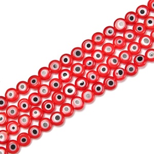 Cuentas de disco de moneda redonda a granel, hebras de cristal rojo, negro, azul, blanco, Reinbow, mal de ojo, para fabricación de joyas, 4mm, 6mm, 8mm, 10mm - Product Image 5