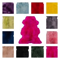Tapis en peau de mouton teintée pour la décoration intérieure, style scandinave, adapté aux animaux domestiques, à poils moyens, fait main, tapis doux