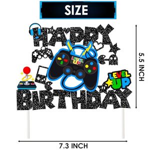 1 Adorno para Pastel <span class=keywords><strong>de</strong></span> <span class=keywords><strong>Feliz</strong></span> <span class=keywords><strong>Cumpleaños</strong></span> con Diseño <span class=keywords><strong>de</strong></span> Videojuego, Decoración Brillante para Pastel, para Baby Shower, Niños y Niñas, Artículos para Fiestas <span class=keywords><strong>de</strong></span> <span class=keywords><strong>Cumpleaños</strong></span>, Color Negro - Product Image 2
