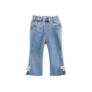 Nouveauté 2021, design chic, vente en gros, jeans personnalisés pour enfants, pantalons en jean pour filles - Product Image 5