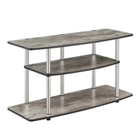 Support TV pour téléviseurs jusqu'à 42 "avec fond de poteaux en acier inoxydable résistant à la rouille Table console de salon simple et pratique