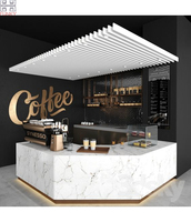 Comptoir de bar commercial moderne en pierre artificielle avec réfrigérateur intégré personnalisé, écologique, pour hôtel, sous-sol