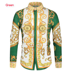 <span class=keywords><strong>Camisa</strong></span> Casual de Moda para Hombre, Manga Larga, Cuello de Solapa con Botones, Estampado Retro Rojo, Estilo Slim Fit, Primavera-Otoño - Product Image 3