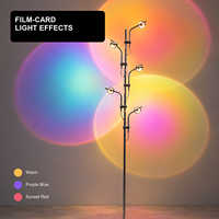 Lampe sur pied LED personnalisée en usine, 3 à 5 têtes, effet coucher de soleil, en aluminium et fer chromé, projecteur d'halo, pour studio photo et décoration