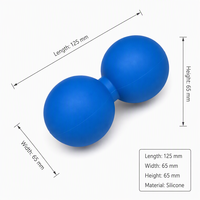 Balle de massage double en silicone écologique avec logo personnalisé 125x65mm, rouleau de libération myofasciale portable en forme d'arachide pour la physiothérapie