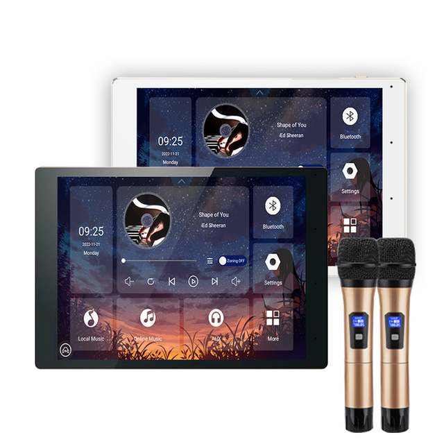 8-Inch Android WiFi Bluetoos Karaoke Amplificador Audio Player Smart Home Theater System HD Touch Screen IPS Wall Amplifier