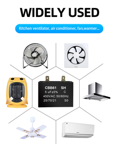 450vac 50-60Hz 40/70/21 3mf Tụ Điện Động Cơ AC Tụ Điện <span class=keywords><strong>Microfarad</strong></span> CBB61 Tụ Điện Màng Mpp - Product Image 3