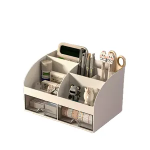 OWNSWING Organisateur de bureau Boîte de rangement de bureau avec tiroir Conteneur de rangement cosmétique en plastique