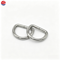 Accessoires de quincaillerie personnalisés : Anneau en D métallique fermé en fil de fer argenté de 15 mm de largeur intérieure pour sangle en nylon