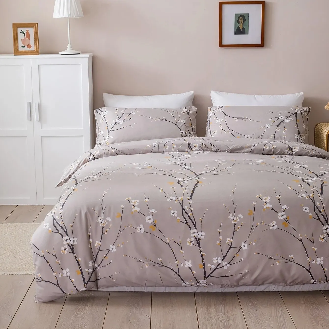 Amazon Hot Selling Floral Printed Full Size Flower Print Bedding Bed Sheet Set 3 Pieces Wholesale