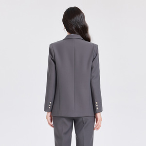 Women's Suit Set Apricot Color Solid Formal Wear Professional Interview Autumn Casual Suit Polyester Worsted - Product Image 3