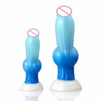 ELKKOST Dildo en silicone à grande circonférence, noué, fantaisie, en forme de chien, avec ventouse, pénis artificiel, jouets sexuels, vente en gros