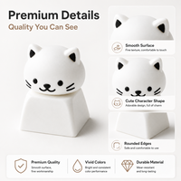 Custom Minimalist Cute Animal Head Keycap Smooth Kitty Bear Bunny Soft Plastic Wear-Resistant Keyboard Topper