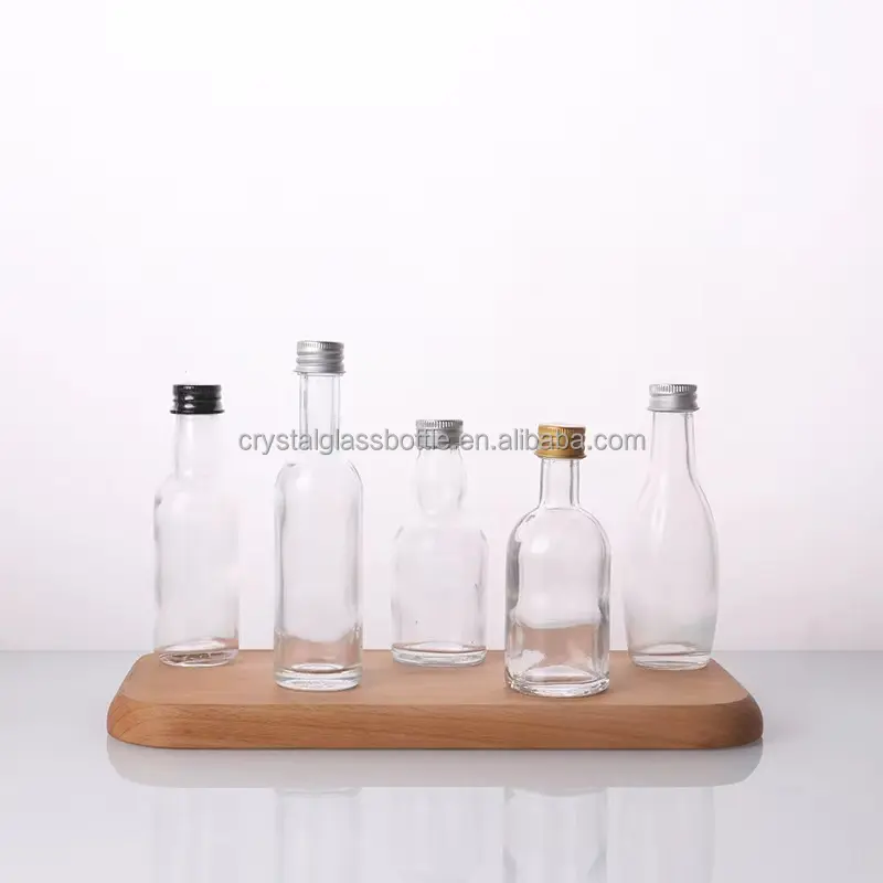Custom 50Ml Mini Ronde Lege Glazen Fles Olijf Fles Drank Fles Voor Voedsel Kleine Capaciteit