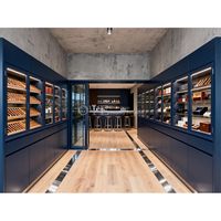 Humidor en bois espagnol de luxe au design rétro, grande capacité, logo personnalisé, portes en verre pour le stockage des cigares