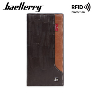 Baelerry Men's <b>Wallet</b> Long Leather RFID Protection Multi Card <b>Holder</b> Black Dark Brown Brown - Product Image 5