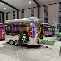 Remorque de restauration mobile en aluminium personnalisable pour glaces, snacks, frites et restauration rapide