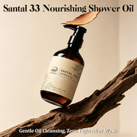 Huile de Bain Liquide Bio aux Herbes Parfum Boisé 300ml, Vitamine E Réparatrice pour la Barrière Cutanée, Anti-Dessèchement et Anti-Démangeaisons, Hydratant Corporel OEM