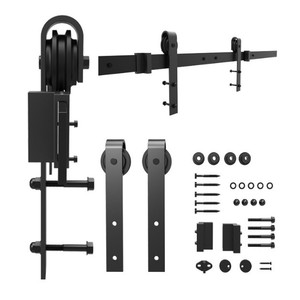 Super Mini 4FT Double <span class=keywords><strong>Porte</strong></span> <span class=keywords><strong>Coulissante</strong></span> Grange Quincaillerie Noir Acier Laiton Rails À Rouleaux Meuble TV <span class=keywords><strong>Placard</strong></span> <span class=keywords><strong>Placard</strong></span> Armoire <span class=keywords><strong>De</strong></span> Stockage Kits - Product Image 2