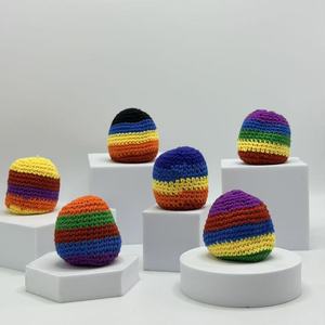 Creative Hot Selling Funny Practical Knitted Footbag Sack <b>Hand</b> Woven Foot Sandbag Knitted Hook Thread Decompression Toy - Product Image 1