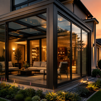 Cerramiento de Patio Personalizado con Marco de Aluminio para las Cuatro Estaciones, Techo de Vidrio Aislado, Veranda, Invernadero para Jardín, Terraza o Resort