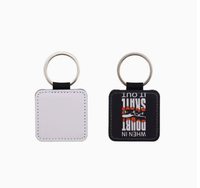 Porte-clés vierges en cuir PU double face pour sublimation, forme clé de voiture, à bords huilés, pour transfert thermique, consommable DIY, Art Moderne