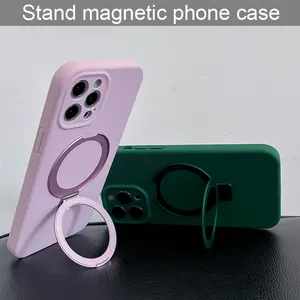 Full Silicone Protection Cell Phone Case For IPhone 13 Shockproof Liquid Silicone Bracket Design Mobile Phone Cases