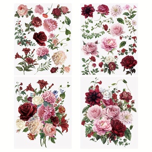 Pegatinas de <span class=keywords><strong>Flores</strong></span> Rojas UV-DTF de Alta Calidad, Pegatinas de Transferencia <span class=keywords><strong>para</strong></span> <span class=keywords><strong>Muebles</strong></span>, Aptas <span class=keywords><strong>para</strong></span> Manualidades y Scrapbooking - Product Image 1