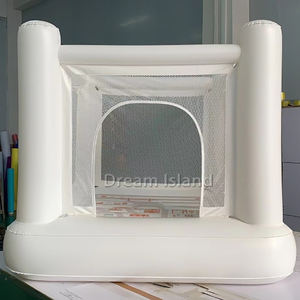 Château gonflable blanc hermétique, mini château gonflable d'intérieur sans fil pour mariage, avec toboggan pour location de châteaux gonflables - Product Image 2