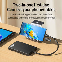 Offerta Esclusiva: Case Esterno 2 in 1 per Hard Disk HDD da 2.5 Pollici con Cavo Integrato, Connessioni Tipo C e USB
