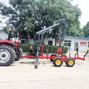 farm machine log loader trailer with crane