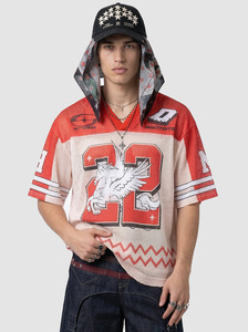 Camiseta de béisbol de manga corta con cuello en V y estampado de Pegasus, transpirable, estilo vintage, holgada, para hombre, nueva colección Primavera/Verano 2026 - Product Image 2