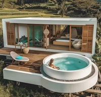 Maison préfabriquée en Chine, maisons insulaires, resort de Bali, bungalow de vacances avec piscine pour lune de miel