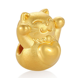 Design de luxe uni or micro-dur 24k or pur signifiant heureux chat chanceux bracelet perlé or bijoux accessoires - Product Image 2