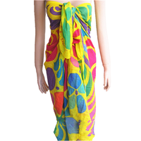 100% rayón 70x43 verano playa Pareo mujeres envoltura de secado rápido absorbente diseño impreso personalizado a todo Color Bali Sarong