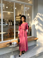 Nouvelle Robe de Soirée Élégante et Ample pour Femme, Style Ethnique Rouge, Boubou Kaftan Abaya à Manches Longues, Africaine et Moyen-Orientale, Ornée de Strass Haut de Gamme