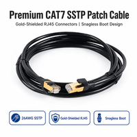 Câble Ethernet LAN Cat7 SFTP Premium d'usine OEM, 10 Gbit/s, sans emmêlement, RJ45, CCA, double blindage, pour switch 10G