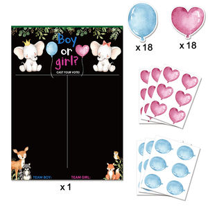 Décorations de fête de révélation de sexe de bébé <span class=keywords><strong>36</strong></span> autocollants de vote de garçon fille il elle a jeté votre vote jeu invités affiche interactive amusante - Product Image 6
