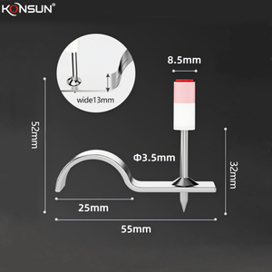 Clavos de Fijación para Conductos KONSUN de 8.5x32mm, Perfil Delgado, Clavos para Abrazaderas de Tuberías de 25mm, Fijación Integral para Rieles Estrechos |   OEM - Product Image 1
