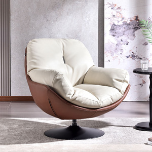 Chaise de loisirs en cuir de luxe légère italienne vente en gros moderne salon canapé simple chaise Offre Spéciale hôtel chaise rotative souple - Product Image 4