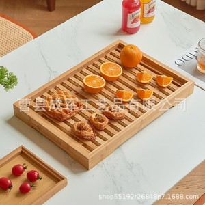 Plateau en bois de bambou Cheng Jun, largeur personnalisable, pour servir du pain, des pâtisseries, des steaks, des barbecues - Product Image 3