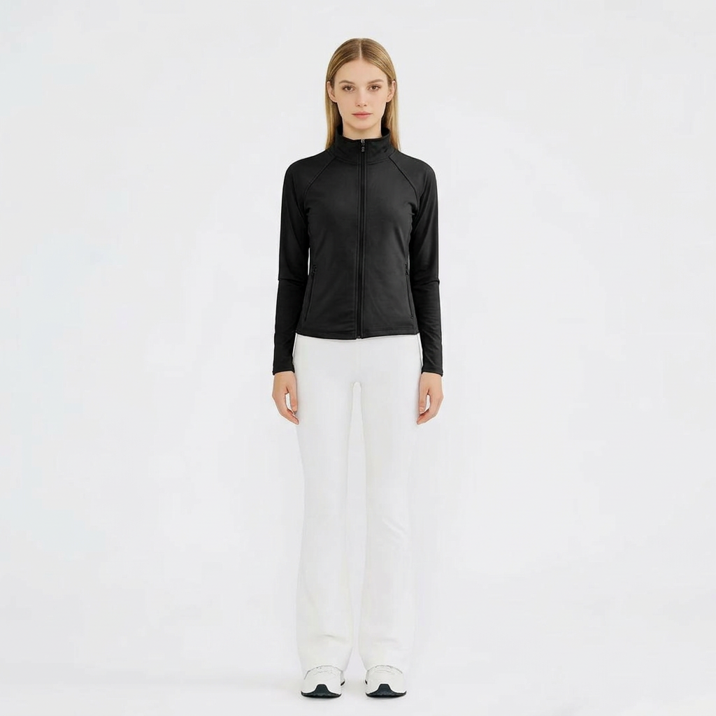 Latest Fashion Yoga Jacket High Quality Workout Gym Clothing Women Unisex Skinny Fit Long Sleeve Full Zip Lightweight Front