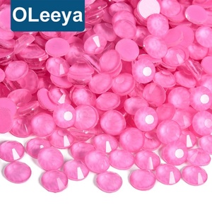 OLeeya Factory Wholesale Pink Colors Cold Fix Rhinestones Glass Crystals Pink Flat Back Rhinestone Non Hot Fix for High Heels - Product Image 1