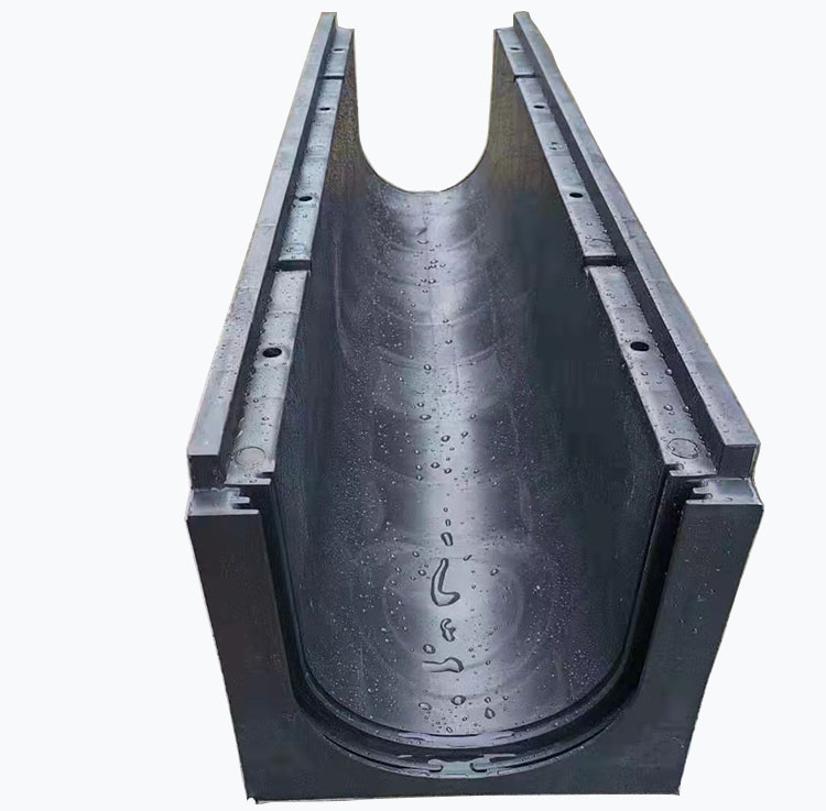 Polymère Drain avec grille grille Trench HDPE Systèmes linéaires Plastique-U Gouttières Système Toit Plastique Drainage Canal