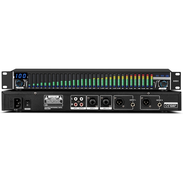 OEM Professional Audio Systems D331 Digital Effect Equalizer with Noise Cancelling Feature for Video & Lighting