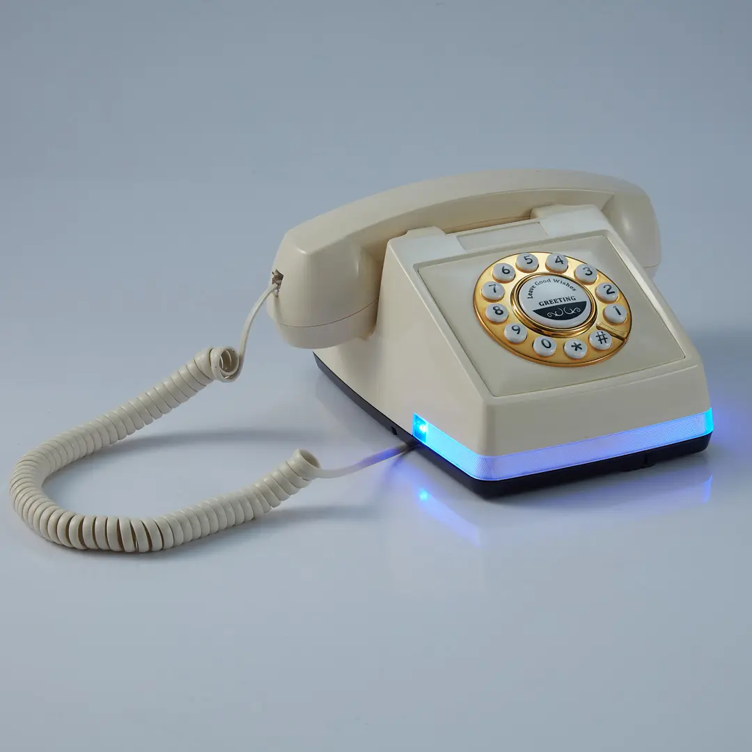 Klasik Vintage antika telefon ses konuk kitap telefon düğün mesaj telefon kulübesi kaydedici OEM ses ziyaretçi defteri döner telefon