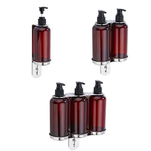 Suporte de parede para dispensador de sabão, suporte ajustável para garrafa de sabão, 300ml, ideal para hotel, por atacado, em aço inoxidável