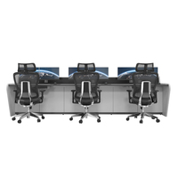 Bureau de commande de surveillance multi-écrans haute résolution et console de répartition centrale de transport intelligent