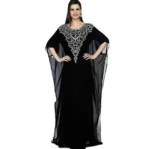 Женская Шифоновая туника с принтом, длинная туника Среднего Востока, одежда для мусульманских женщин, 2021