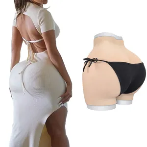 Sexy Silicone Realistic Huge Buttocks Shaper Pants Fack Butts and Hips Biggest Enhance Open Crotch Underwear Pants for Women